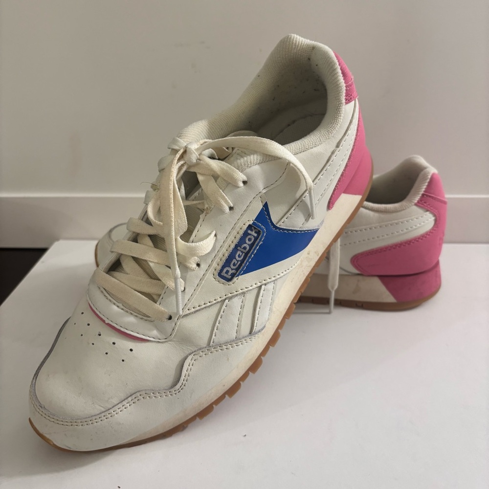Reebok White Blue Pink Women's Sneakers